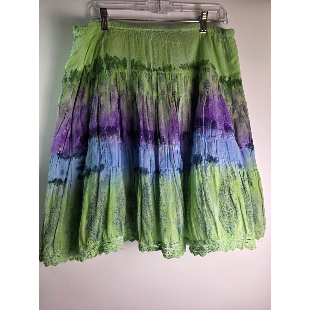 Women's Dressbarn Size S High Waisted Tie-Dye Boho Stretchy Skirt